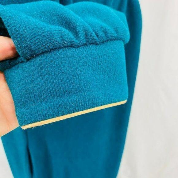 Vintage House Coat Zip Front Velour Robe Long Quilted Satin Small - Picture 3 of 9